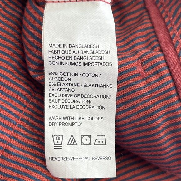 IZOD Chino Shorts Men's 42 Red Saltwater Wash Classic 9.5" Flat Front New $62 - Picture 7 of 9